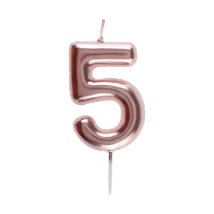 Candela Anniversario Cifra 5 Oro Rosa