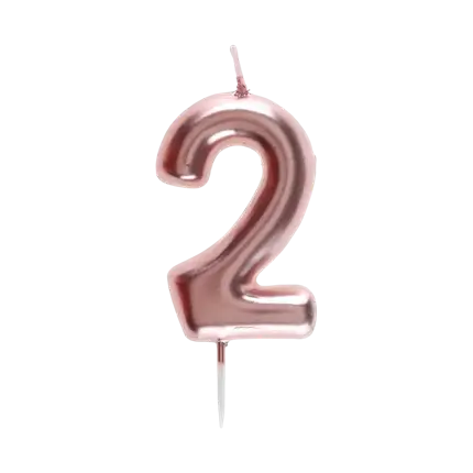 Candela Anniversario Cifra 2 Oro Rosa