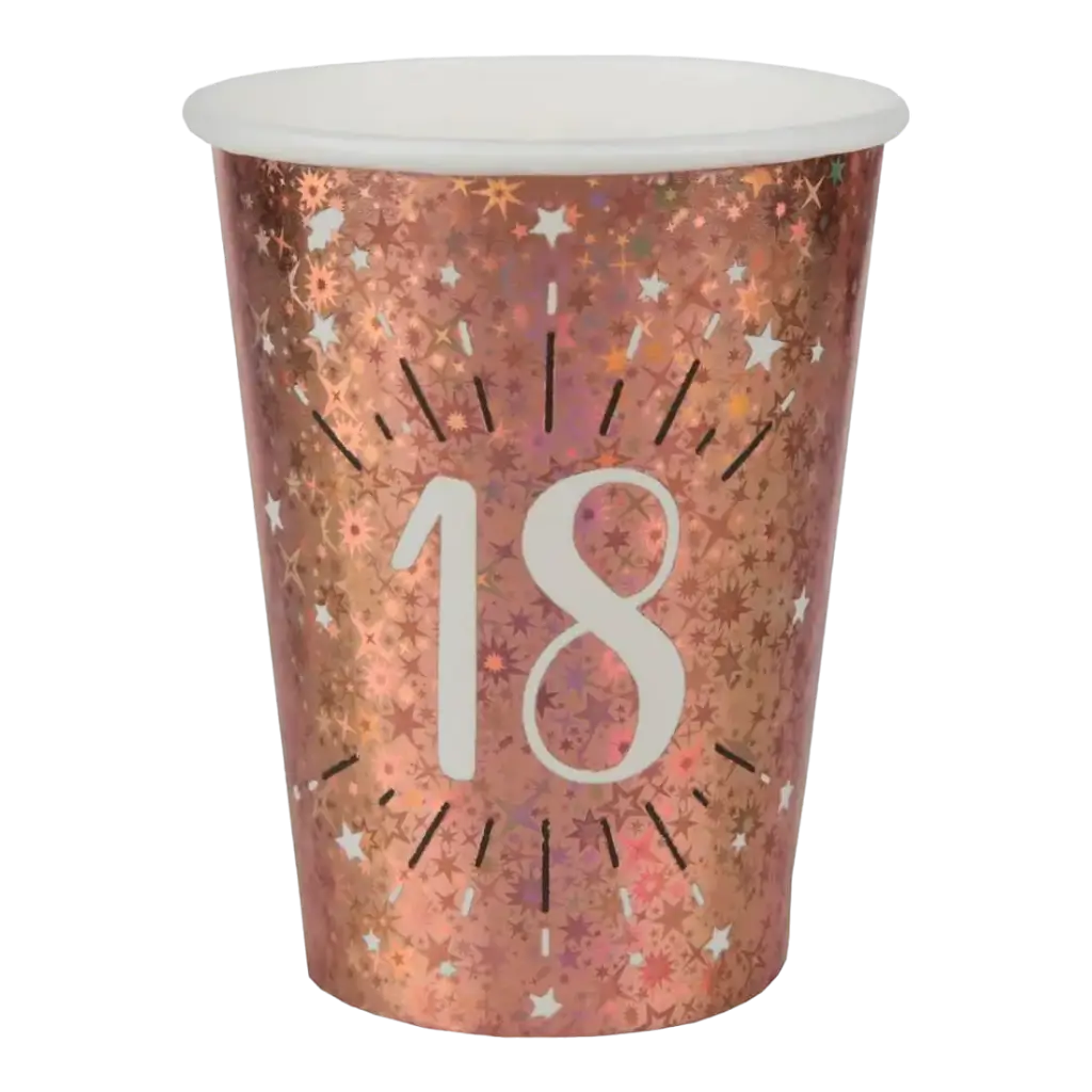 Bicchiere di carta 18 anni oro rosa (set di 10)