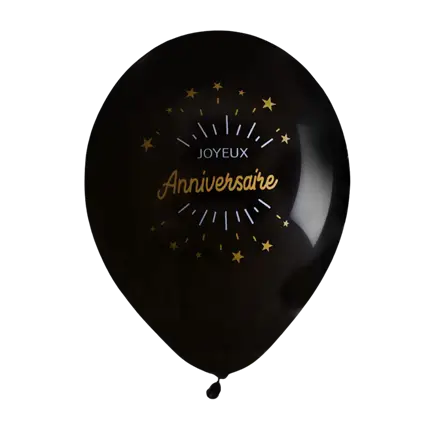 Palloncino di buon compleanno BlackGold (set di 8)