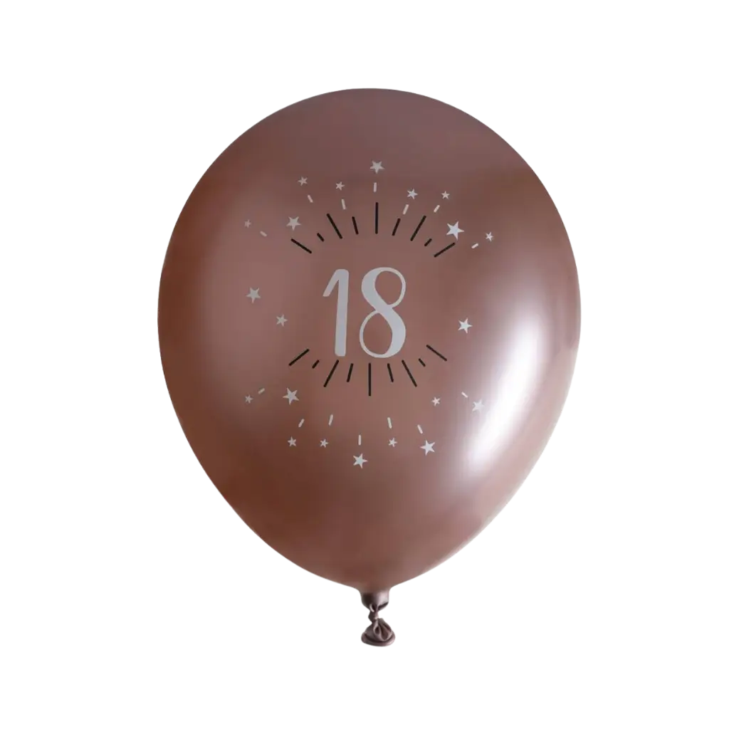 Palloncino 18 anni Oro Rosa ø 30cm (set di 6)