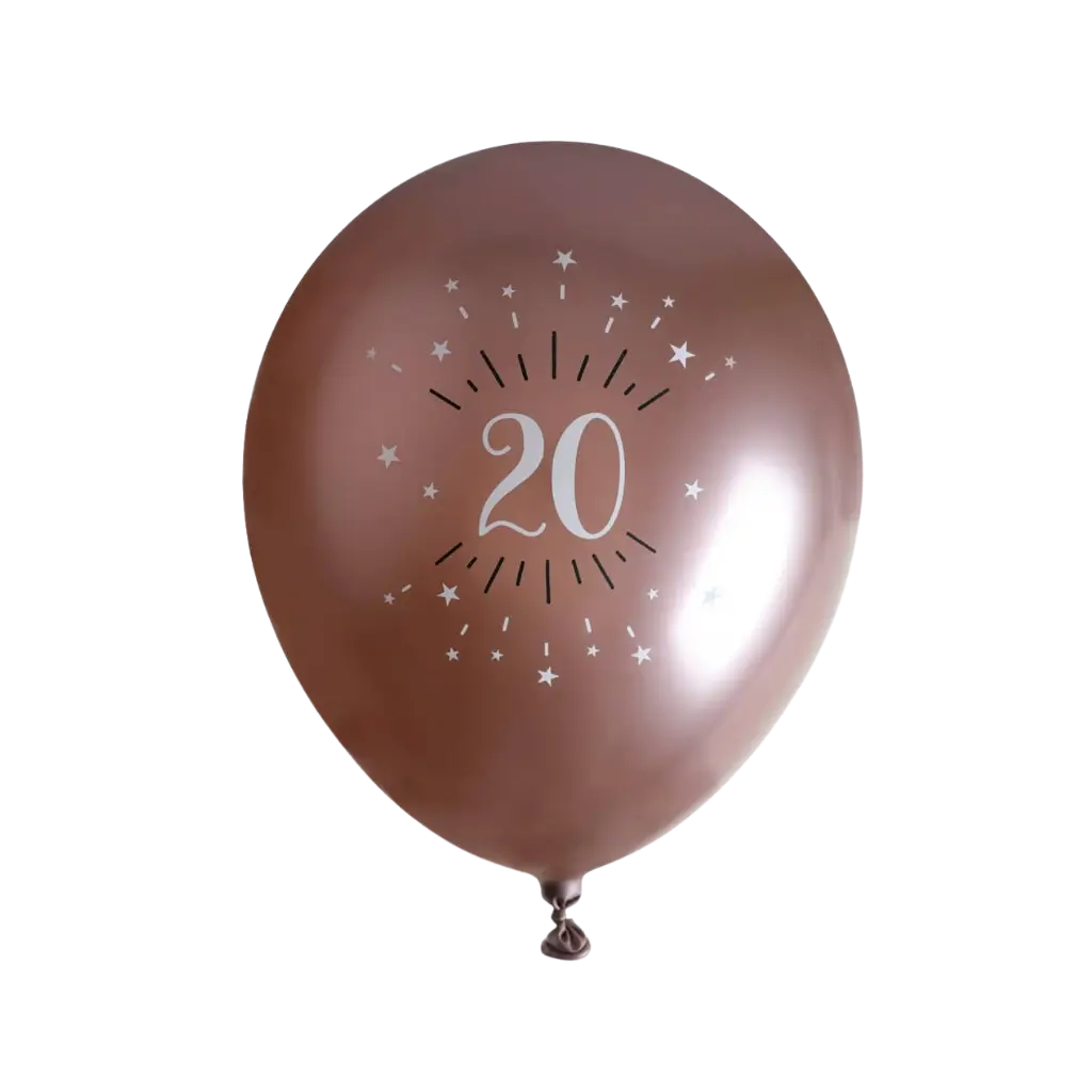 Palloncino 20 anni Oro Rosa ø 30cm (set di 6)