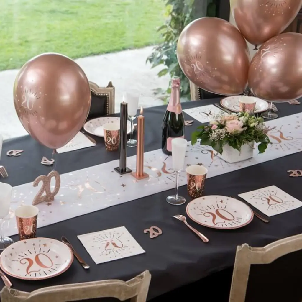 Palloncino 20 anni Oro Rosa ø 30cm (set di 6)