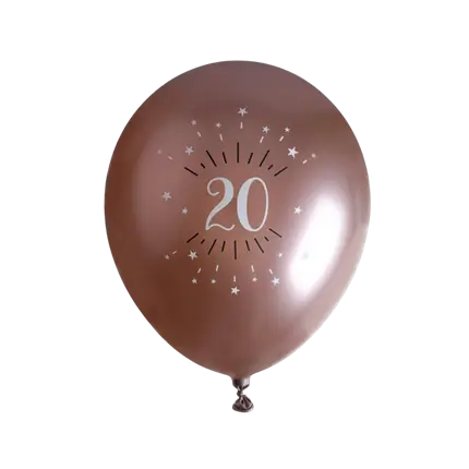 Palloncino 20 anni Oro Rosa ø 30cm (set di 6)