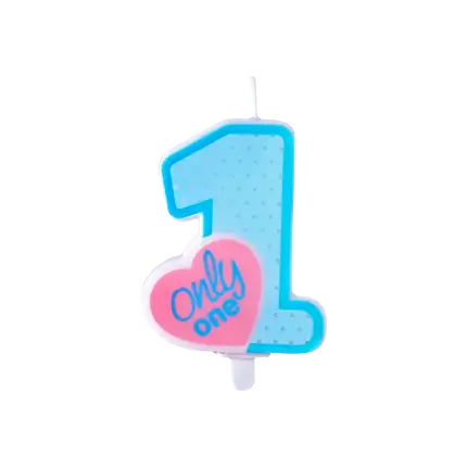 Candela di compleanno 1 anno solo uno azzurro
