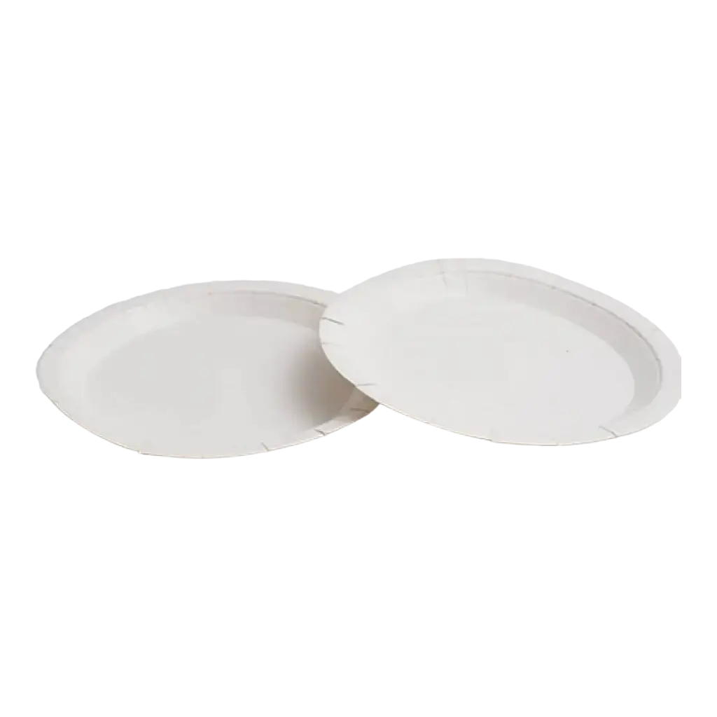 Piatto di cartone bianco ø 18cm (Set di 50)