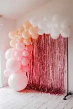 Arco di palloncini per babyshower rosa