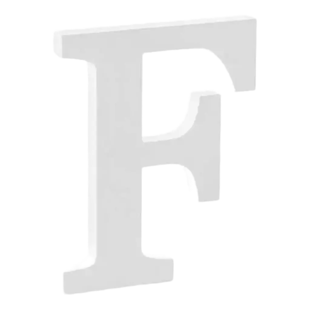 Lettera F in Legno Bianco