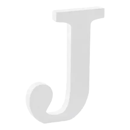 Lettera J in Legno Bianco