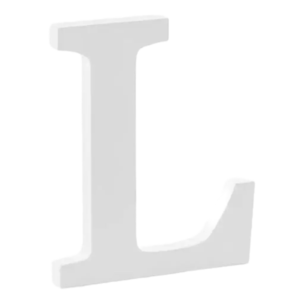 Lettera L in Legno Bianco