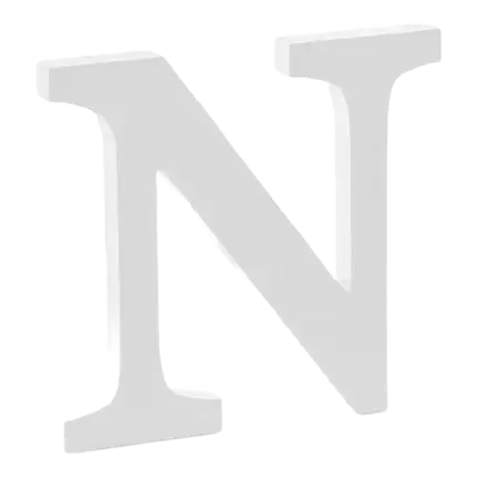 Lettera N in Legno Bianco