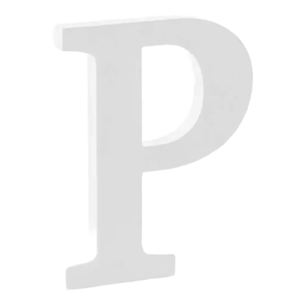 Lettera P in Legno Bianco