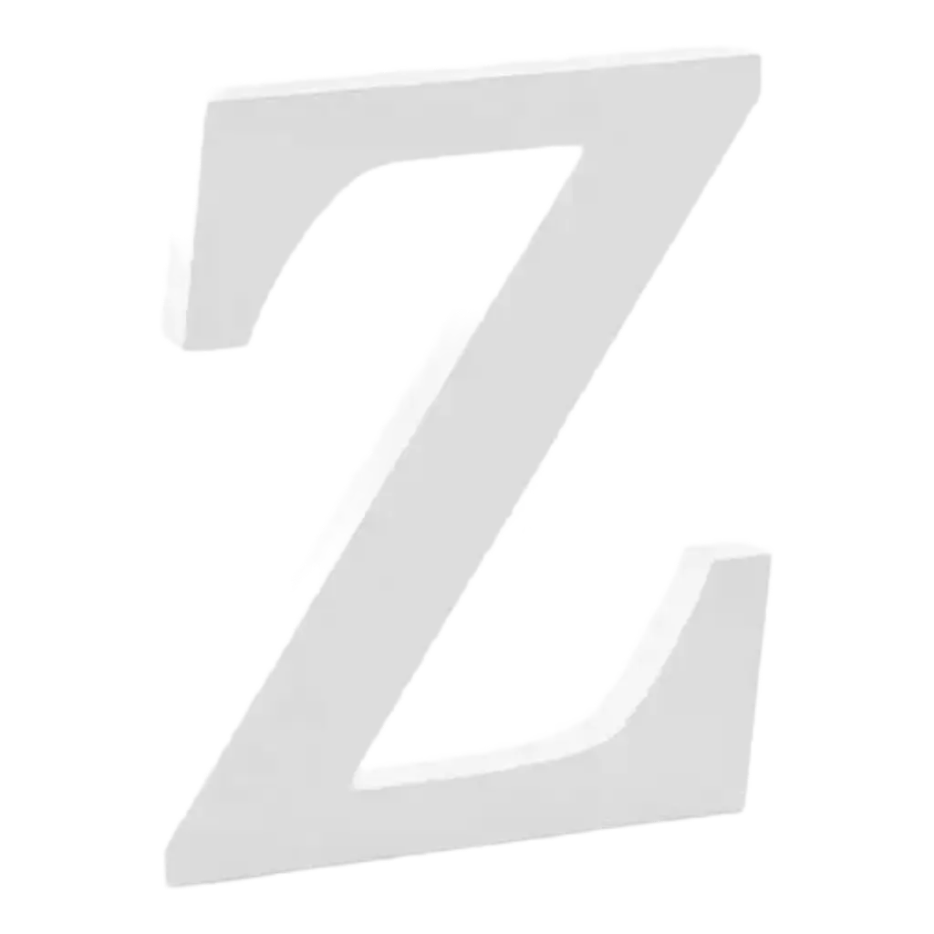 Lettera Z in Legno Bianco