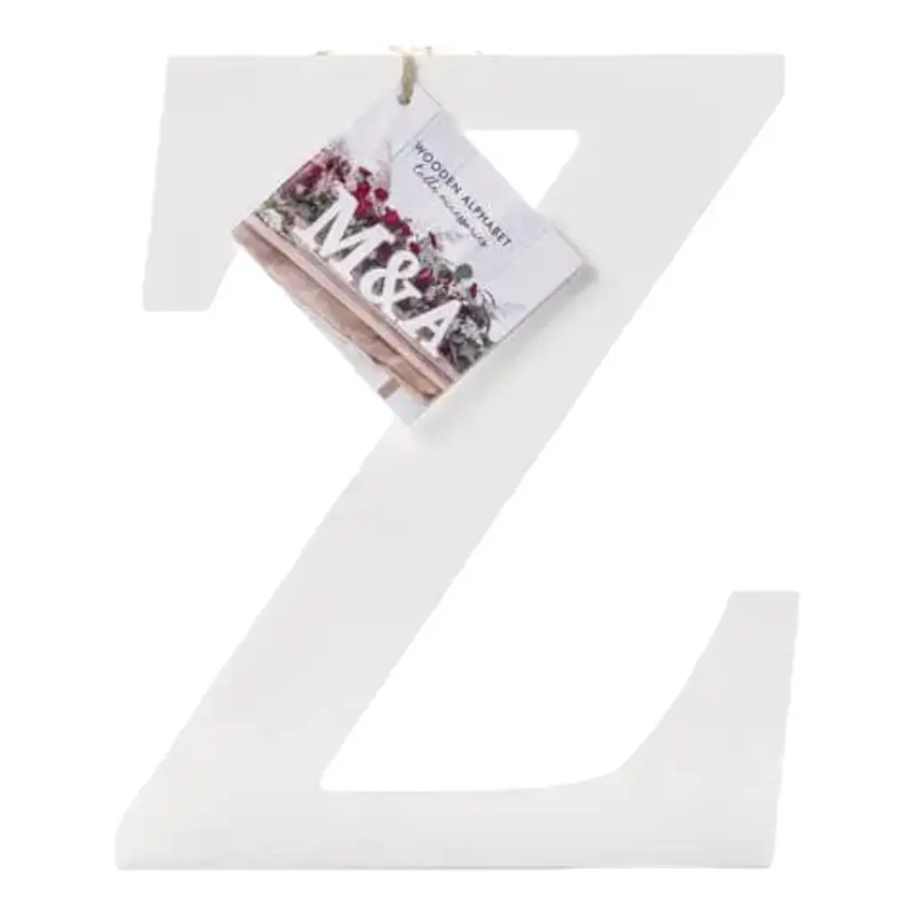 Lettera Z in Legno Bianco