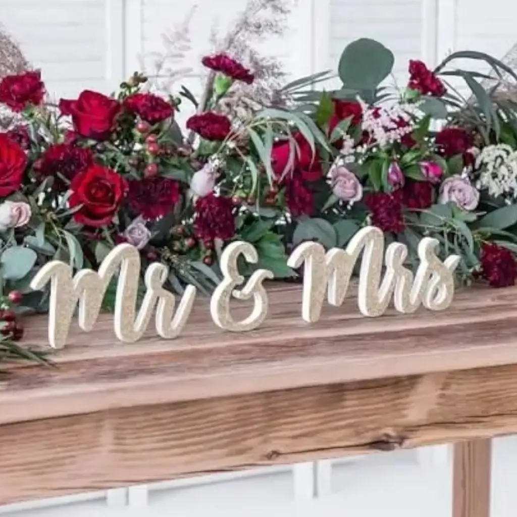 Lettere "Mr & Mrs" oro brillante