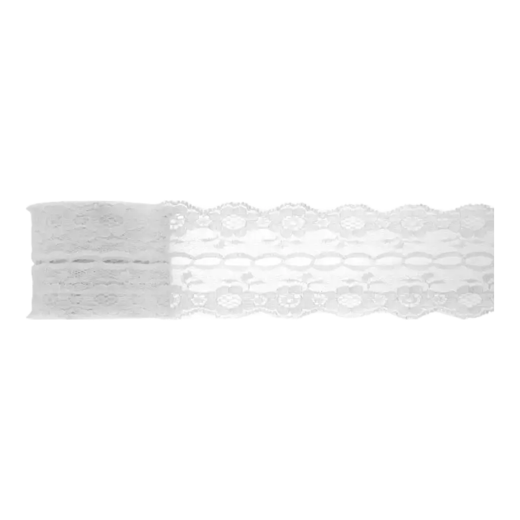Nastro di pizzo bianco - 3 m x 50 mm