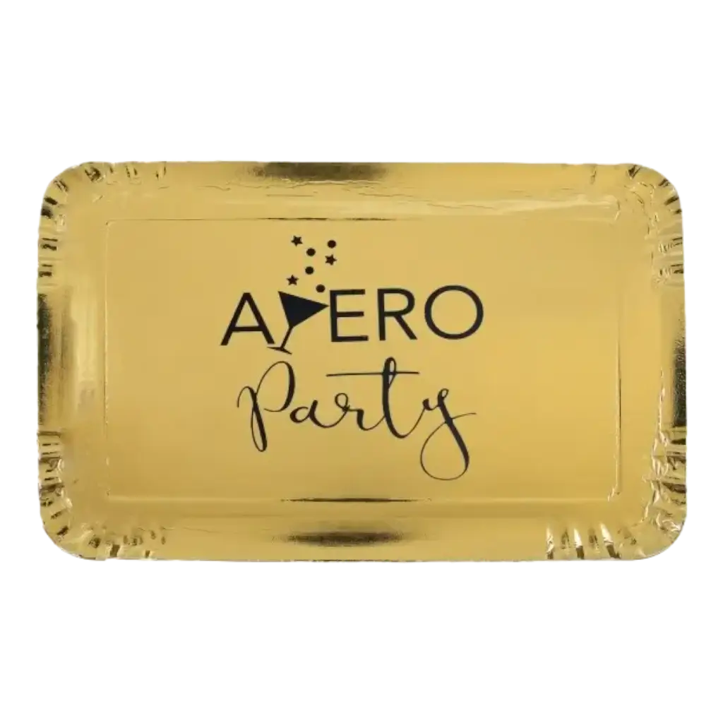Vassoio in cartone "Aperitivo" Oro - ø28,5 x 19cm - Set da 5