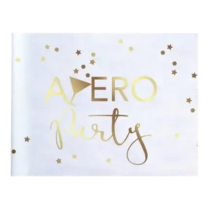 Runner da tavola bianco metallizzato Apéro - 5m * 30cm