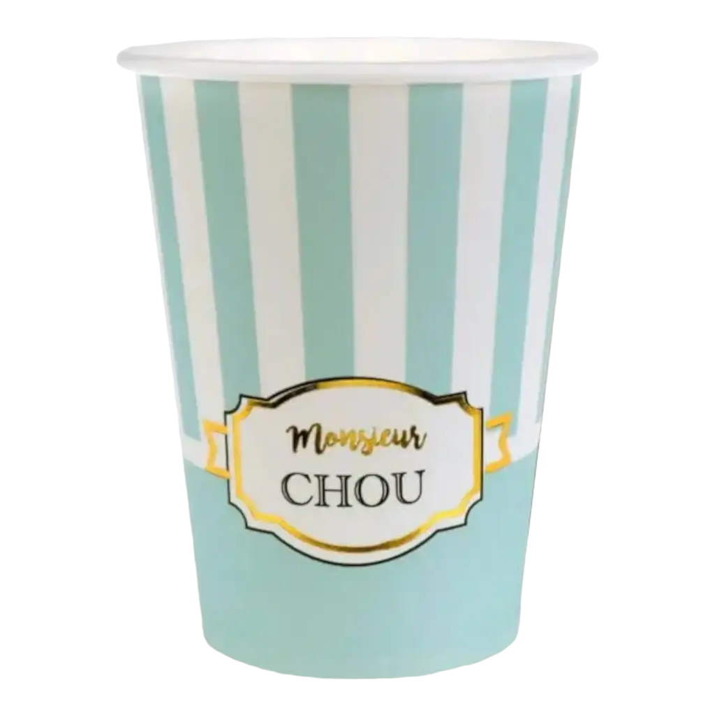 Bicchiere di carta bianco "Monsieur Chou" - Set da 10