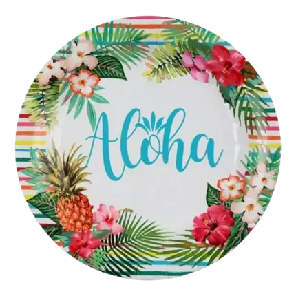 Piatto in cartone Aloha ø23cm - Set da 10