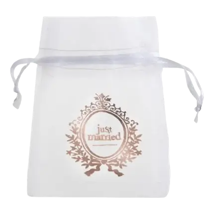 Borsa piccola bianca Just Married - Set di 6