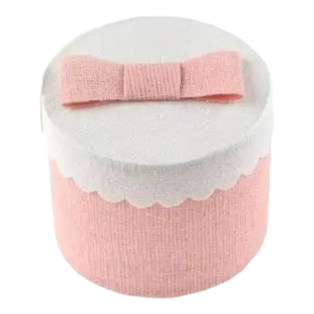 Scatola rotonda rosa - ø 5 x 5 cm - Set da 4
