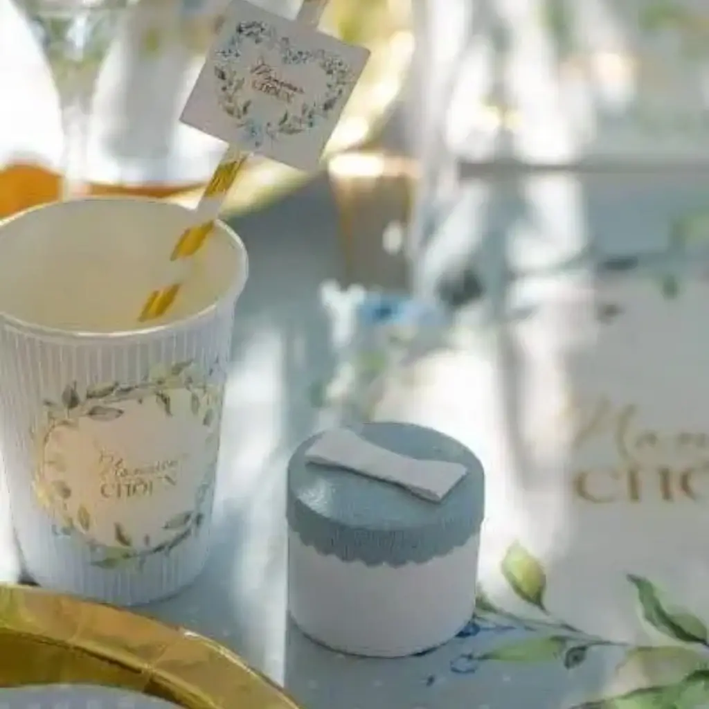 Scatola rotonda rosa - ø 5 x 5 cm - Set da 4