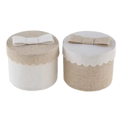 Scatola rotonda dorata - ø 5 x 5 cm - Set di 4