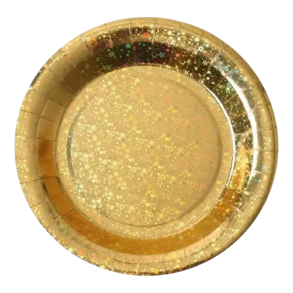 Etincelante Or piatto di cartone - ø17.5cm - Set di 10