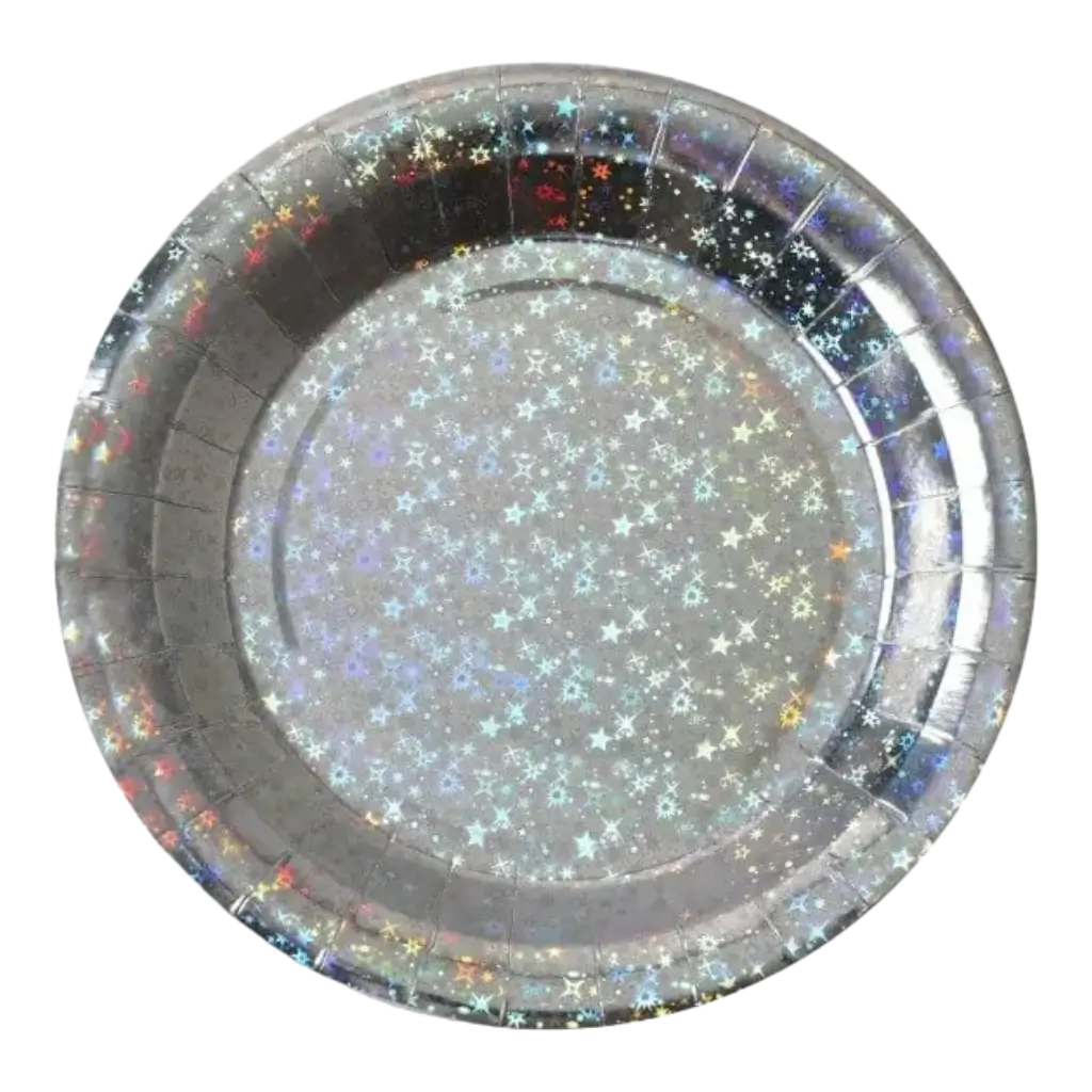 Etincelante Piatto in cartone argento - ø17.5cm - Set da 10