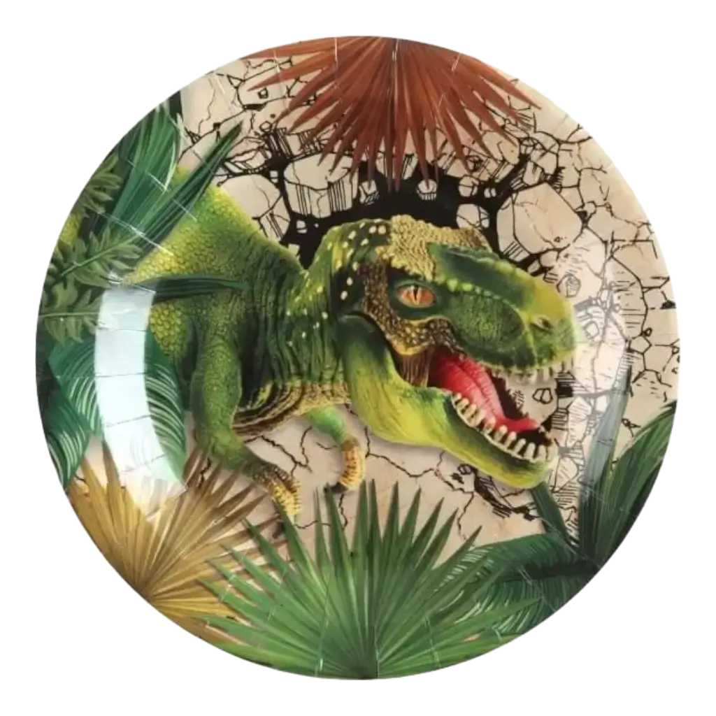 Piatti di carta T-Rex - ø23cm - Set da 10