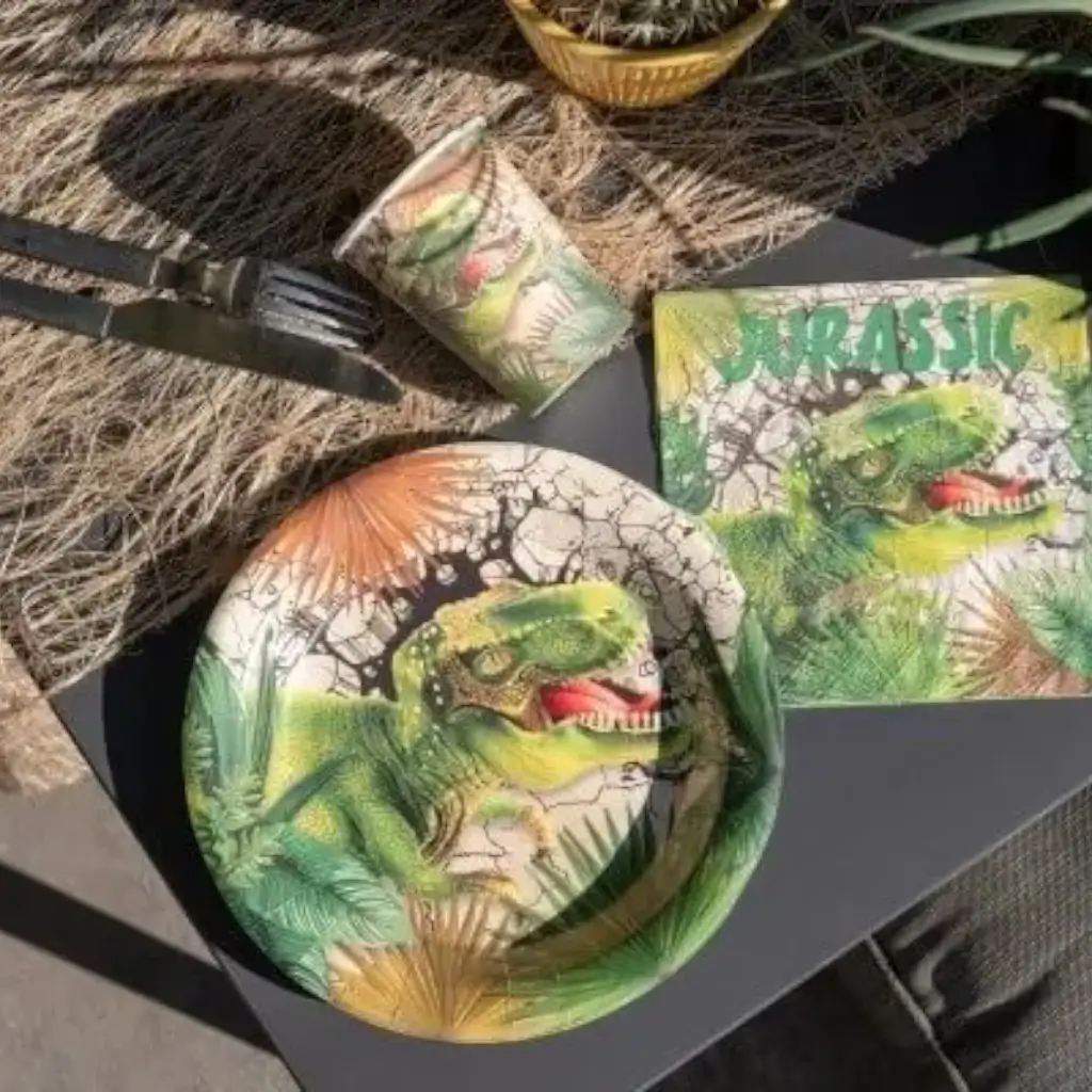 Piatti di carta T-Rex - ø23cm - Set da 10