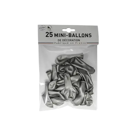 MINI PALLONCINI DECO IN METALLO ARGENTO