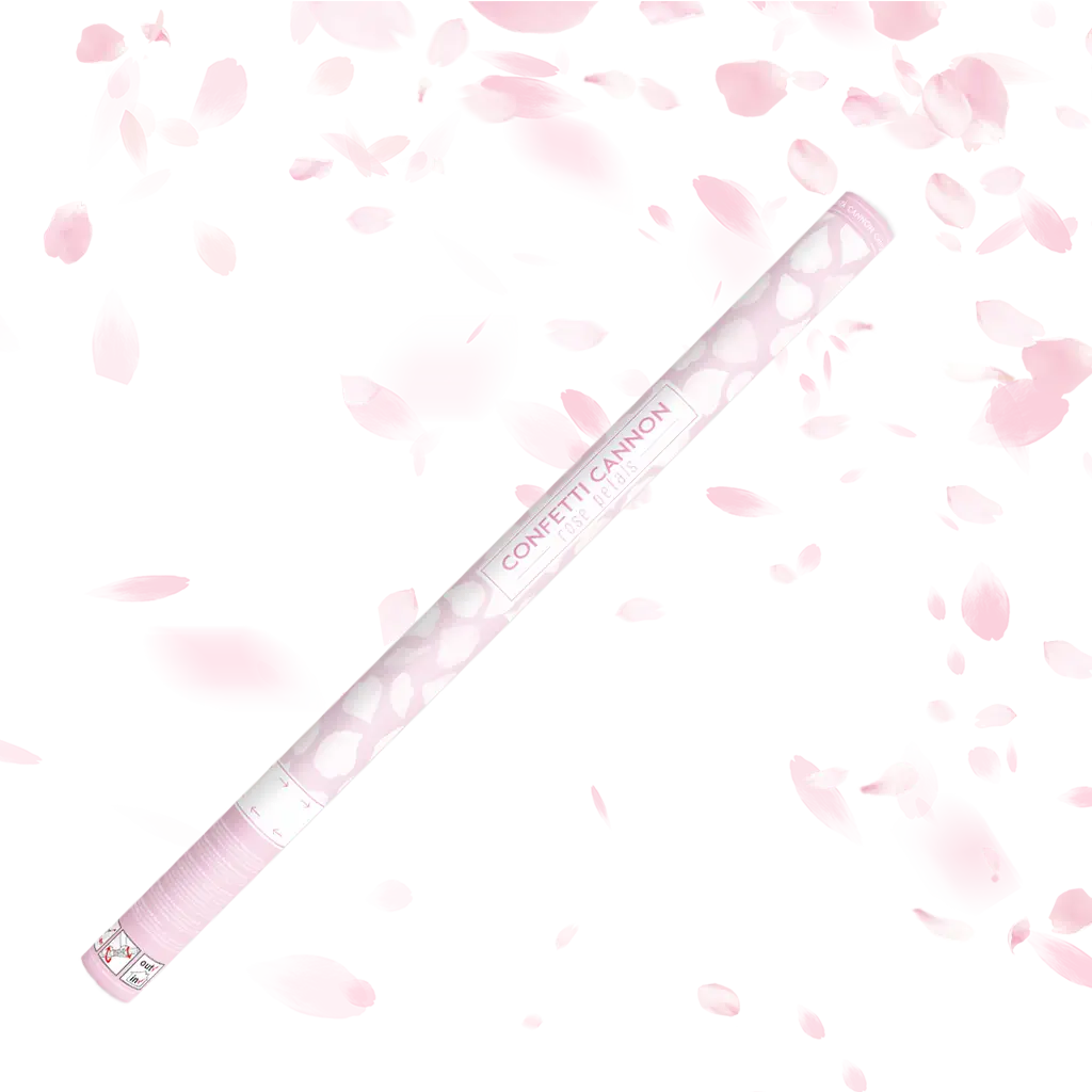 Cannone coriandoli 80cm petali rosa colore bianco