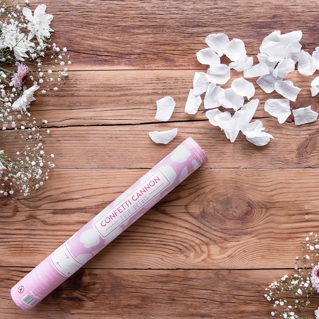 Canon coriandoli 40cm pétales rose color blanc