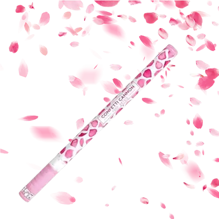 Cannone coriandoli 80 cm petali rosa colore rosa