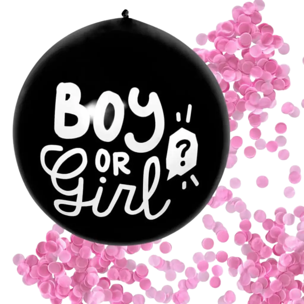 Palloncino di coriandoli 'Boy or Girl' CONFETTI ROSA