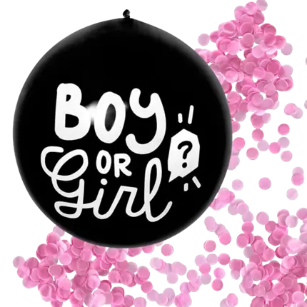 Palloncino di coriandoli 'Boy or Girl' CONFETTI ROSA