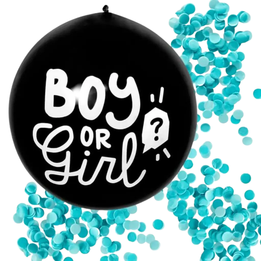 Palloncino coriandoli 'Boy or Girl' CONFETTI BLU