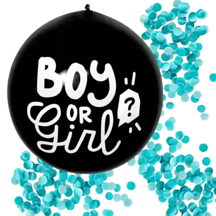 Palloncino coriandoli 'Boy or Girl' CONFETTI BLU