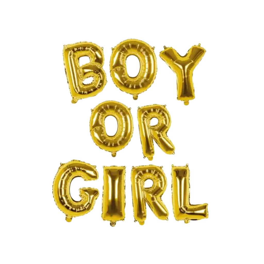 Ghirlanda di palloncini in alluminio "Boy or Girl" Oro