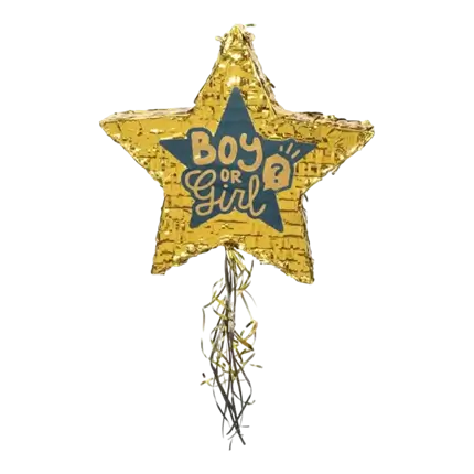 Pinata boy or girl stella nera e dorata