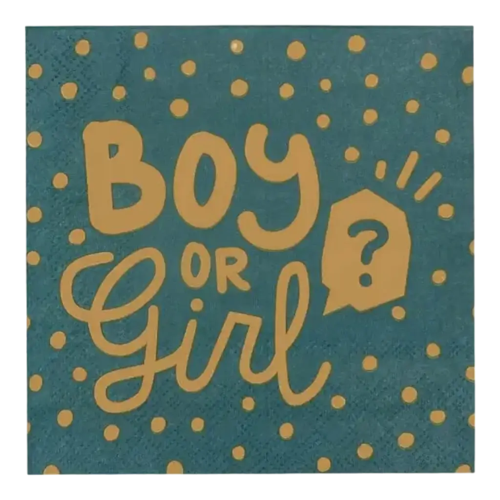 Asciugamani di carta "boy or girl?" nero e oro (x20)