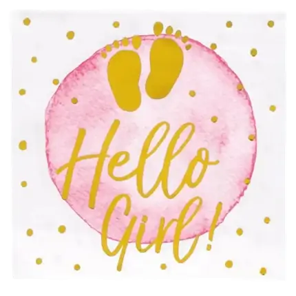 Asciugamani di carta rosa hello girl (set di 20)