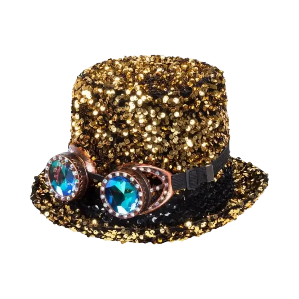 Cappello in stile oro retrò con occhiali