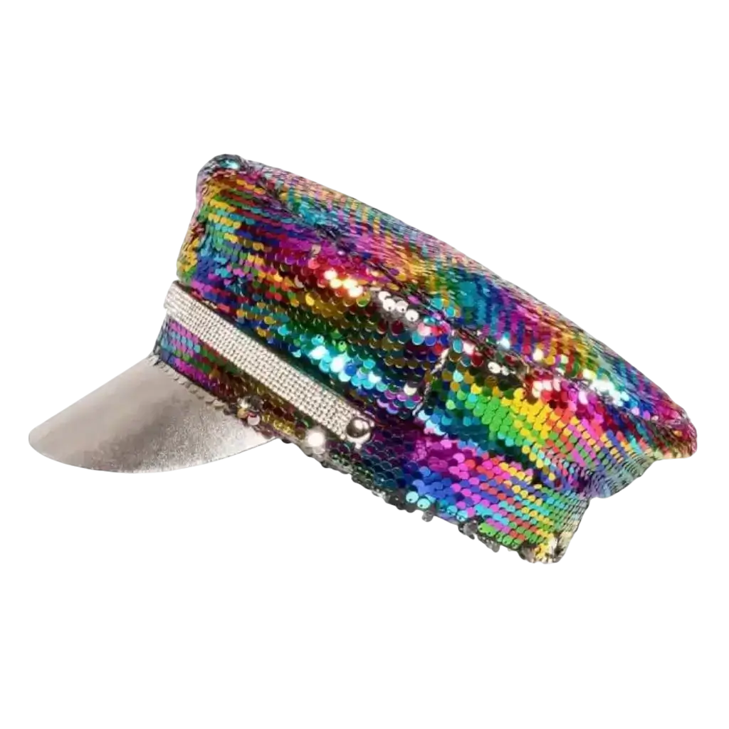 Cappuccio argento multicolore reversibile