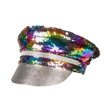 Cappuccio argento multicolore reversibile