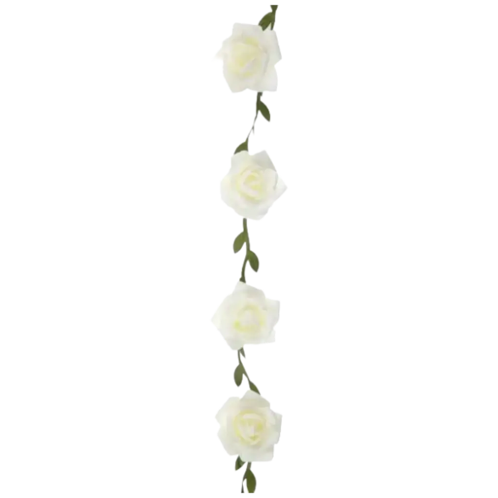 Ghirlanda di rose bianche - ø 50mm / 120cm