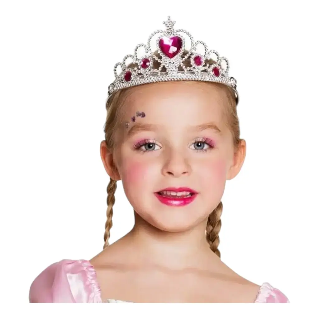 Corona principessa con diamanti rosa