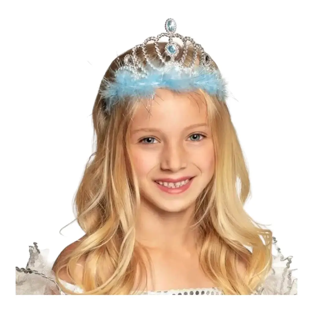 Corona principessa con piume blu